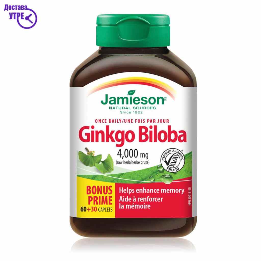 Ginkgo biloba jamieson, 90 Енергија Kiwi.mk