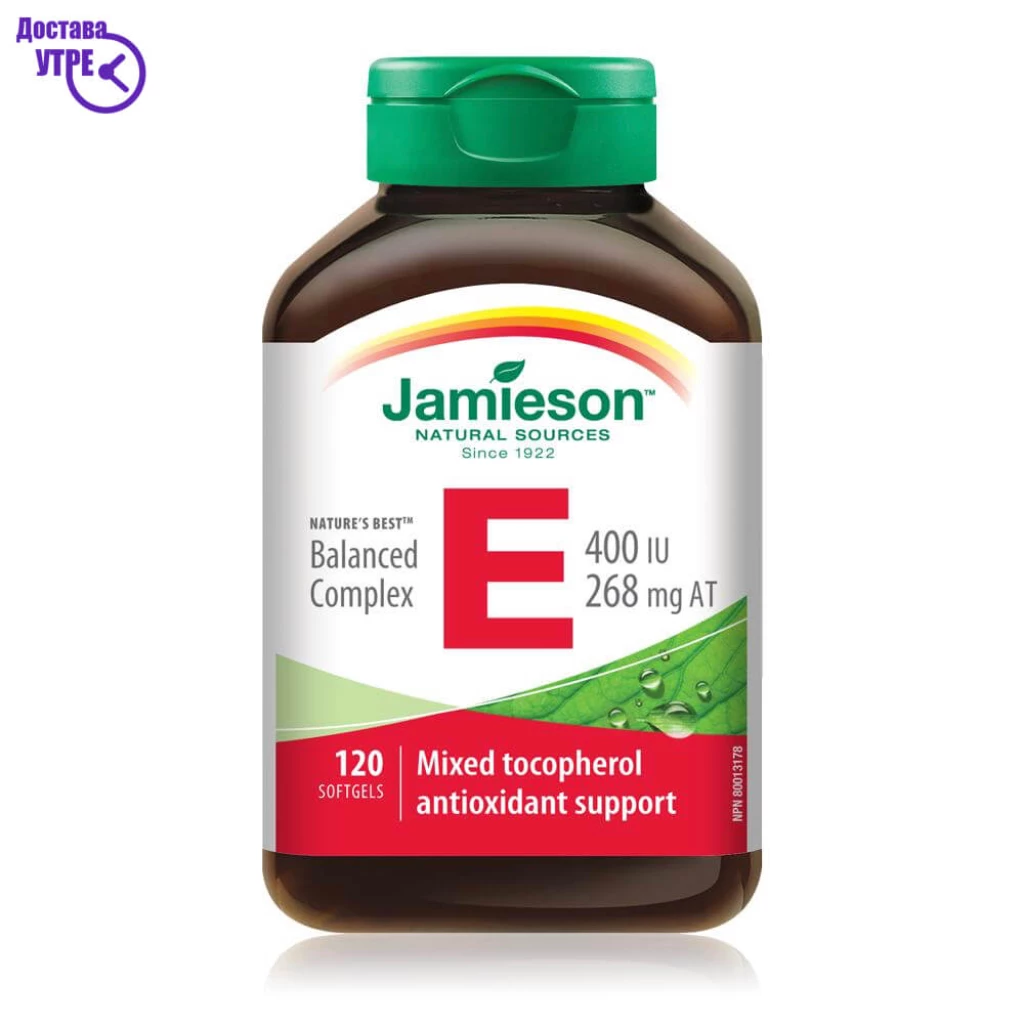 VITAMIN E JAMIESON 400 IU Витамин Е | PREMIUM COMPLEX, 120