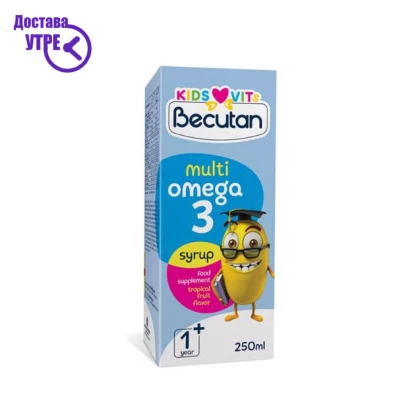 Becutan kids vits мултиомега-3, сируп со вкус на овошје, 250 ml Бебе & Деца Kiwi.mk