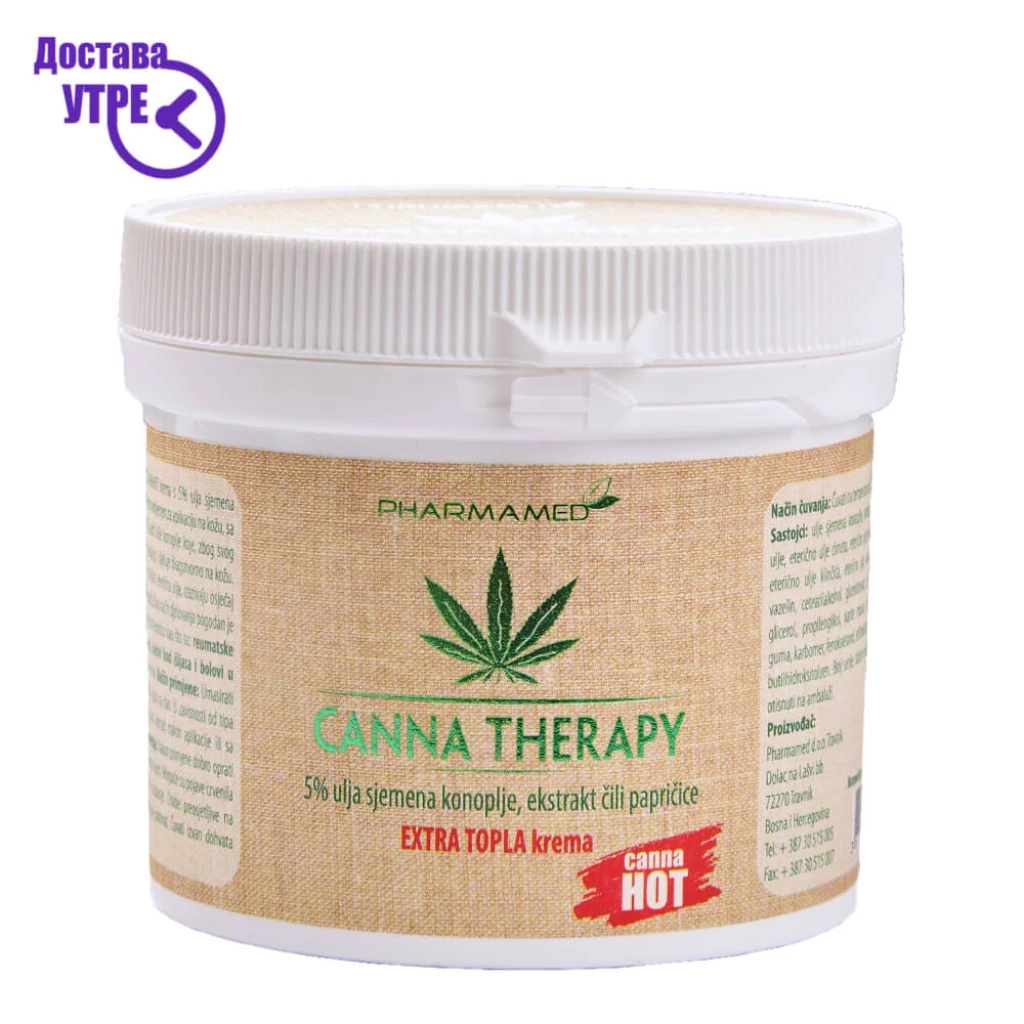 Pharmamed canna therapy hot canna therapy гел што загрева, 250 ml Мачкање за болка Kiwi.mk
