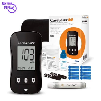 Caresens апарат за мерење шеќер во крв + 10 ленти Контрола на Дијабет Kiwi.mk