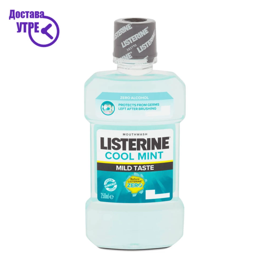 Listerine Cool Mint MILD TASTE Течност за Плакнење на Уста со Нежен Вкус, 250мл