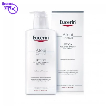 Eucerin atopicontrol смирувачки лосион за тело – погоден за бебиња, 400 мл Бебе Козметика Kiwi.mk