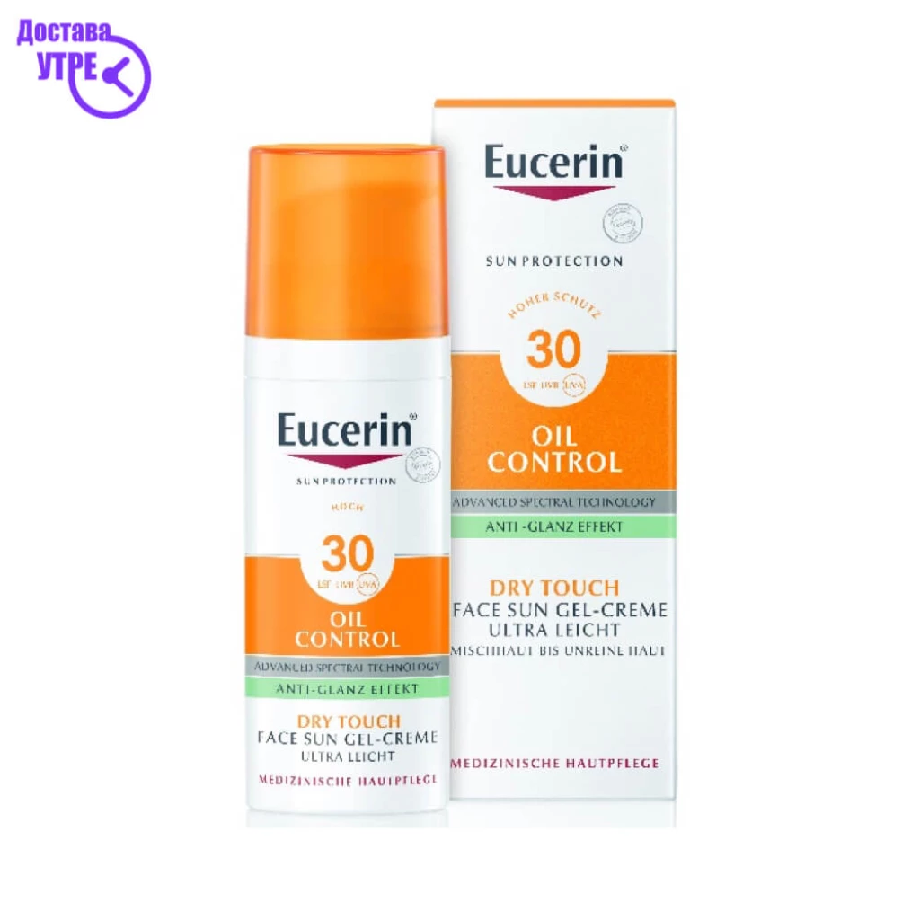 Eucerin oil control крем-гел за лице, за заштита од сонце за масна кожа со spf30+, 50 мл Заштита од Сонце Kiwi.mk