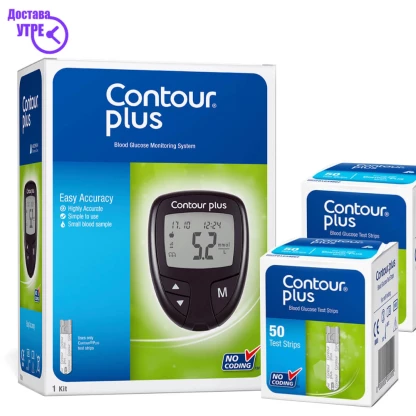 Contour plus апарат за мерење шеќер во крв + 100 ленти Контрола на Дијабет Kiwi.mk