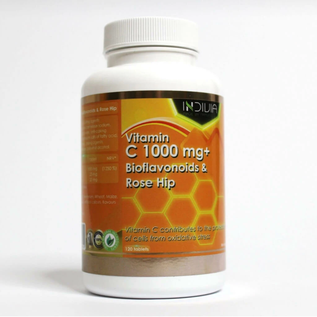 Vitamin c 1000mg biofl & rose hip, 20 Витамин Ц Kiwi.mk
