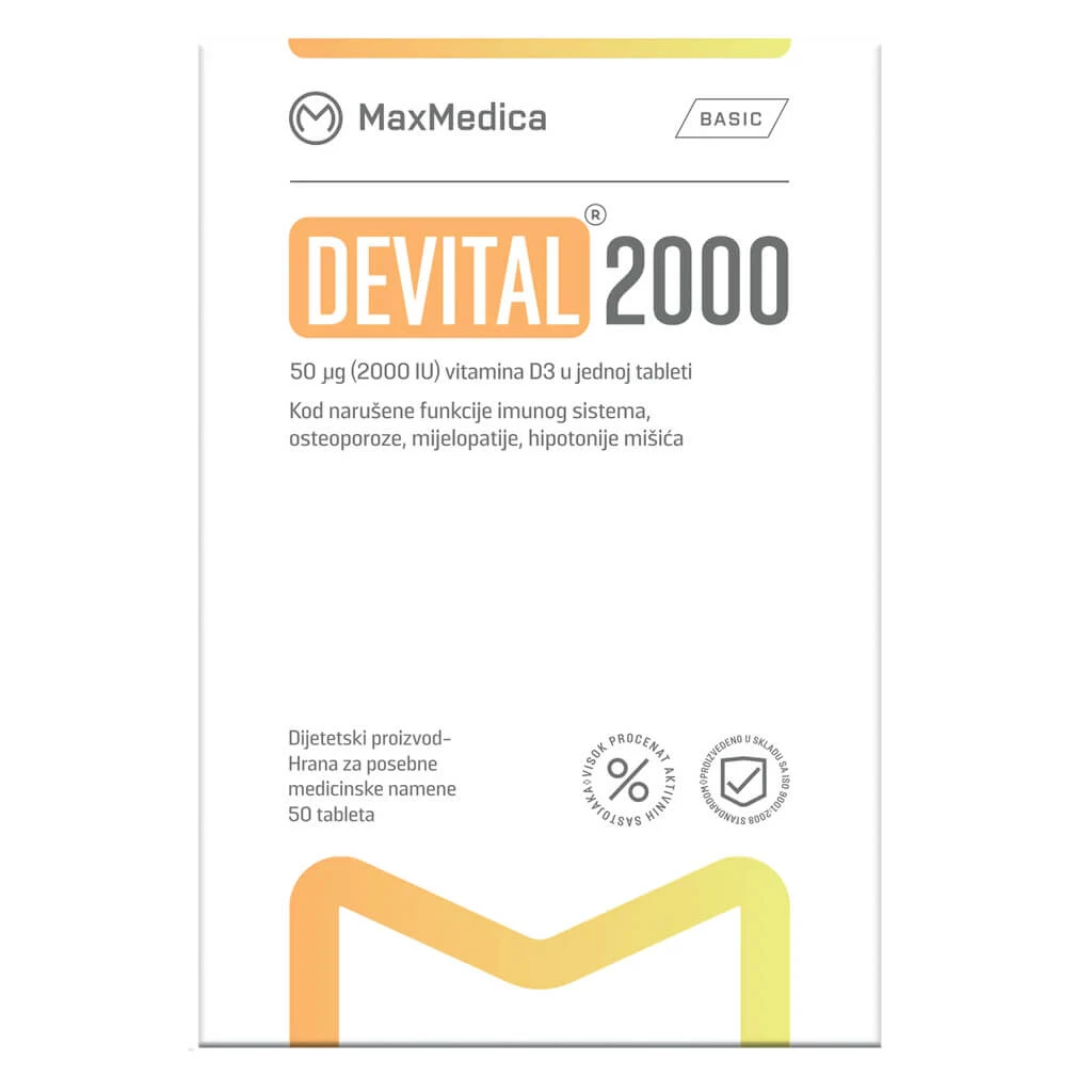 Maxmedica devital iu 2000 tableti, 50 Витамин Д Kiwi.mk