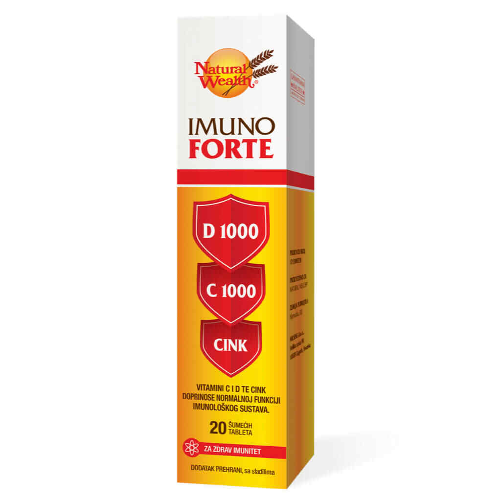 Natural wealth imuno (vitamins d+c+zn ) forte effervescent, 20 Имунитет Kiwi.mk