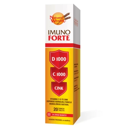 Natural wealth imuno (vitamins d+c+zn ) forte effervescent, 20 Имунитет Kiwi.mk