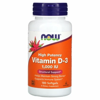 Now vitamin d-3, high potency, 1,000 iu, 180 softgels Витамин Д Kiwi.mk