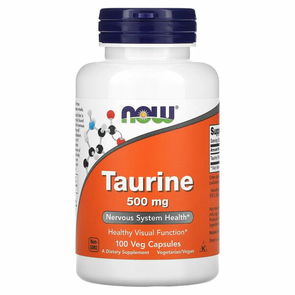 Now taurine, 500 mg, 100 вег капсули Енергија Kiwi.mk