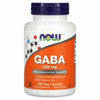 Now gaba with vitamin b-6, 500 mg, 100 вег капсули Мозок & Меморија Kiwi.mk