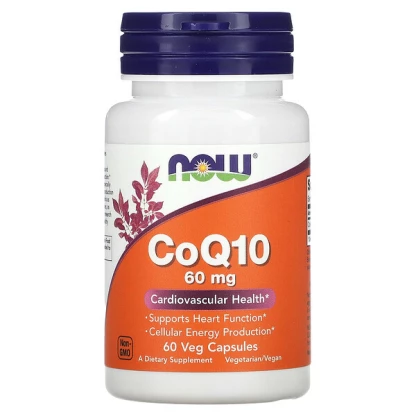 Now coq10, 60 mg, 60 вег капсули Коензим CoQ10 Kiwi.mk