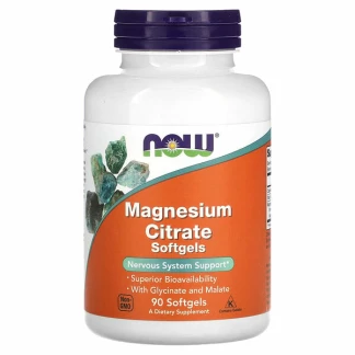 Now magnesium citrate 400 mg, 90 softgels Магнезиум Kiwi.mk