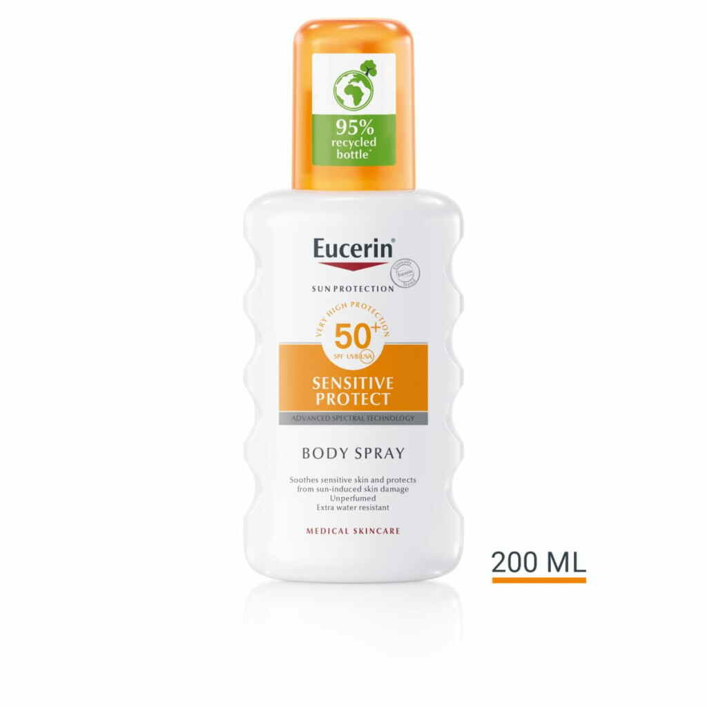 Eucerin Sun Sensitive Protect спреј за тело SPF50+ 200мл Хигиена & Убавина Kiwi.mk
