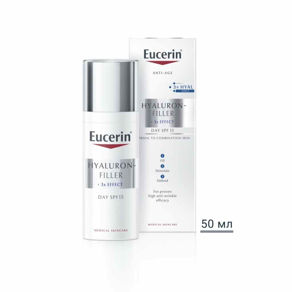 Eucerin Hyaluron-Filler дневен крем за нормална и комбинирана кожа SPF15 50мл Хигиена & Убавина Kiwi.mk