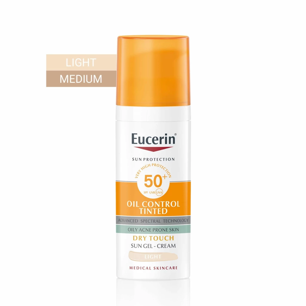 Eucerin Sun Oil Control нијансиран гел-крем SPF50+ Light 50мл Дневна дампинг акција Kiwi.mk
