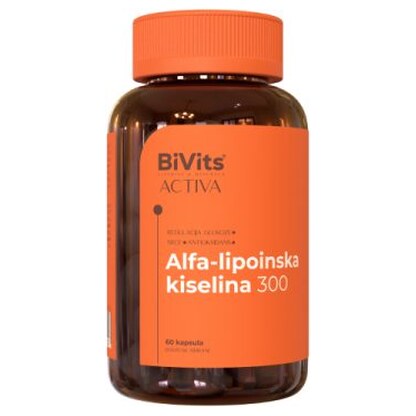 BiVits ACTIVA Алфа-липоинска киселина 300 mg капсули x60 Антиоксиданси Kiwi.mk BiVits ACTIVA Алфа-липоинска киселина 300 mg капсули x60 Антиоксиданси Kiwi.mk