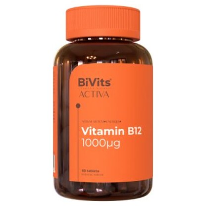 BiVits ACTIVA Vitamin B12 1000 µg таблети x60 Витамин Б Kiwi.mk BiVits ACTIVA Vitamin B12 1000 µg таблети x60 Витамин Б Kiwi.mk
