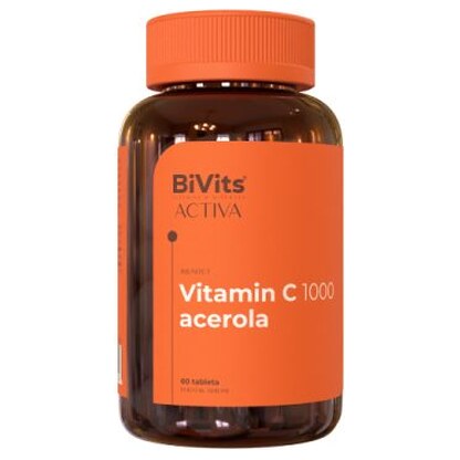 BiVits ACTIVA Vitamin C 1000 Acerola таблети x60 Витамин Ц Kiwi.mk BiVits ACTIVA Vitamin C 1000 Acerola таблети x60 Витамин Ц Kiwi.mk
