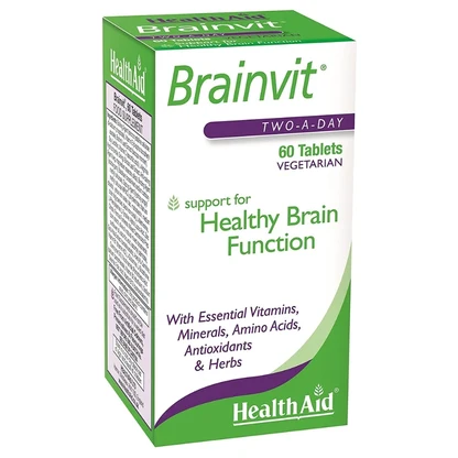 Healthaid BrainVit, 60 таблети — нутритивна поддршка за мозокот Меморија и концентрација Kiwi.mk