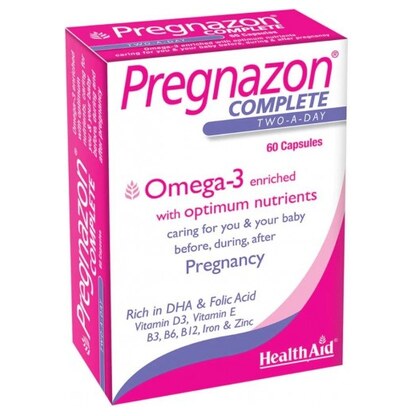 Healthaid Pregnazon Complete, 60 капсули — пренатален комплекс Бременост и пренатални витамини Kiwi.mk