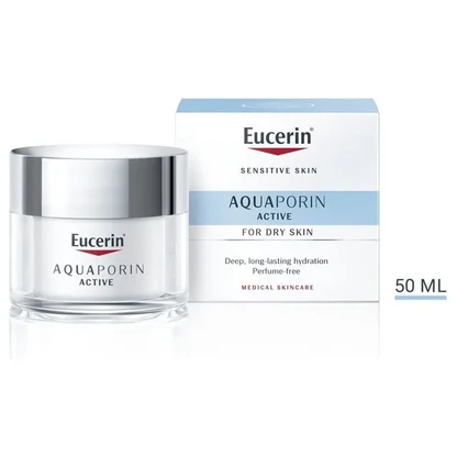Eucerin AQUAporin ACTIVE Rich крема 50 ml — за сува кожа Хидратација & Заштита Kiwi.mk Eucerin AQUAporin ACTIVE Rich крема 50 ml — за сува кожа Хидратација & Заштита Kiwi.mk
