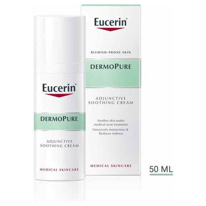 Eucerin DermoPure Adjunctive Soothing Cream 50 ml — смирувачка хидратација Акни Третман Kiwi.mk