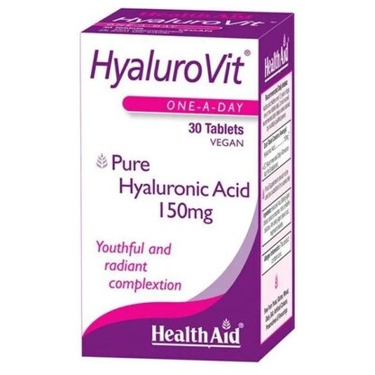 Healthaid Hyalurovit 150 mg, 30 таблети — хијалуронска киселина и витамин C Кожа и зглобови Kiwi.mk