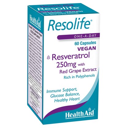 Healthaid Resolife Resveratrol 250 mg, 60 капсули Антиоксиданси Kiwi.mk