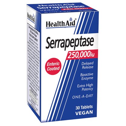 Healthaid Serrapeptase 250,000 IU, 30 таблети Ензими Kiwi.mk Healthaid Serrapeptase 250,000 IU, 30 таблети Ензими Kiwi.mk