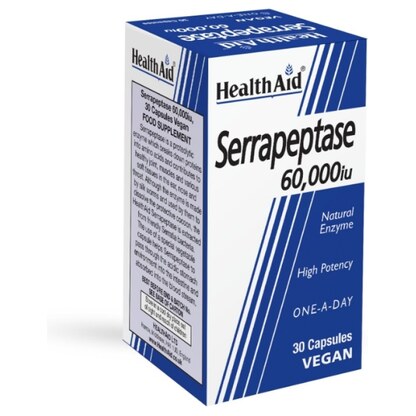 Healthaid Serrapeptase 60,000 IU, 30 капсули Ензими Kiwi.mk