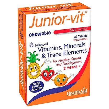 Healthaid Junior-vit, 30 таблети за џвакање — мултивитамини за деца Детски витамини Kiwi.mk