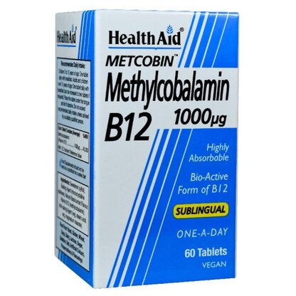 Healthaid Metcobin B12 1000 µg, 60 таблети — метилкобаламин Витамин B12 Kiwi.mk