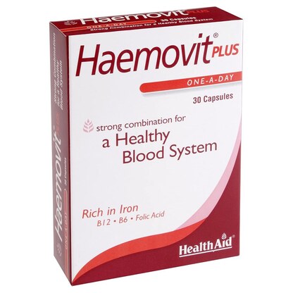 Healthaid Haemovit Plus, 30 капсули — железо и нутритивна поддршка за крвотворење Железо и крвотворење Kiwi.mk