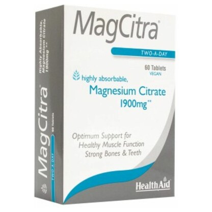 Healthaid MagCitra, 60 таблети — магнезиум цитрат Магнезиум Kiwi.mk Healthaid MagCitra, 60 таблети — магнезиум цитрат Магнезиум Kiwi.mk