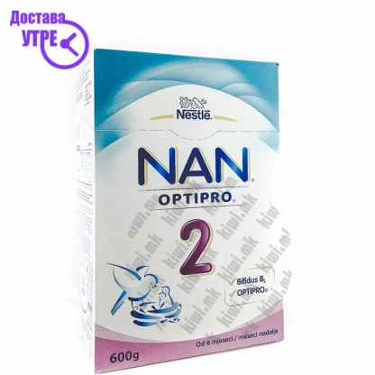 Nestle nan 2 optipro 2 млечна формула, 600г Бебе Формула Kiwi.mk