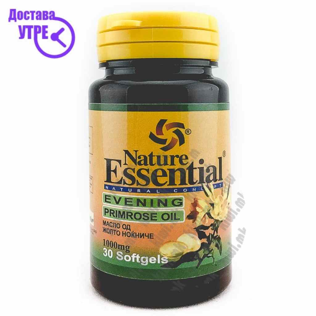 Nature essential evening primrose oil масло од жолто ноќниче капсули, 30 Антиоксиданси Kiwi.mk