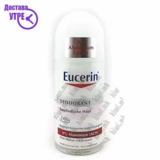 Eucerin 24 h aluminium-free deodorant for sensitive skin roll-on рол-он без алуминиум, 50мл Деодоранти Kiwi.mk