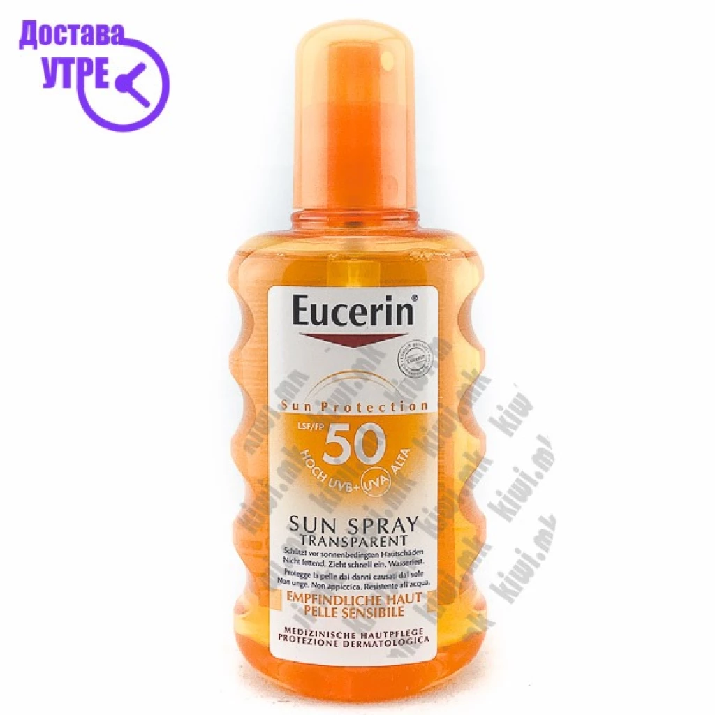 Eucerin sun spray transparent spf 50 спреј за тело со спф 50, 200мл Заштита од Сонце Kiwi.mk