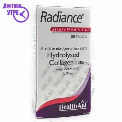 Healthaid radiance® (hydrolysed collagen 1000mg with vit c) хидролизиран колаген со витамин ц и цинк таблети, 60 Брчки & Стареење Kiwi.mk