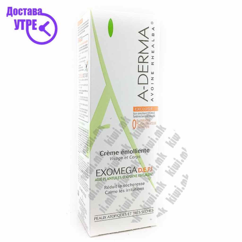 Aderma exomega d.e.f.i. emollient cream крема за сува кожа (лице и тело), 200мл Креми Kiwi.mk