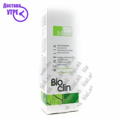 Bioclin acnelia mattifying moisturizing treatment sebum крема за лице склоно кон акни, 40мл Акни Третман Kiwi.mk